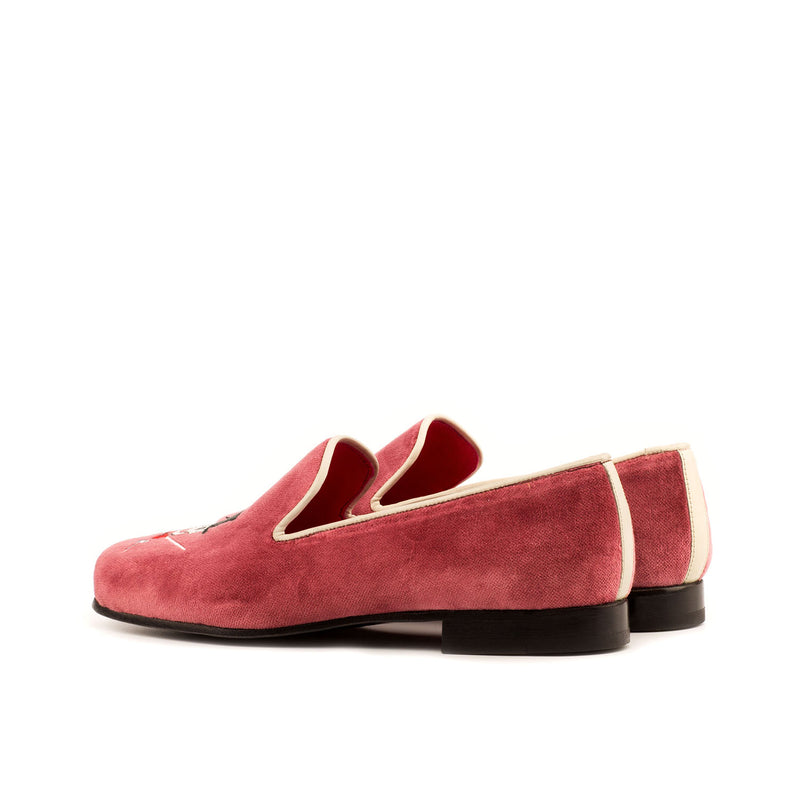 Ambrogio 3905 Bespoke Men's Shoes Red Velvet / Calf-Skin Leather Wellington Loafers (AMB1260)-AmbrogioShoes