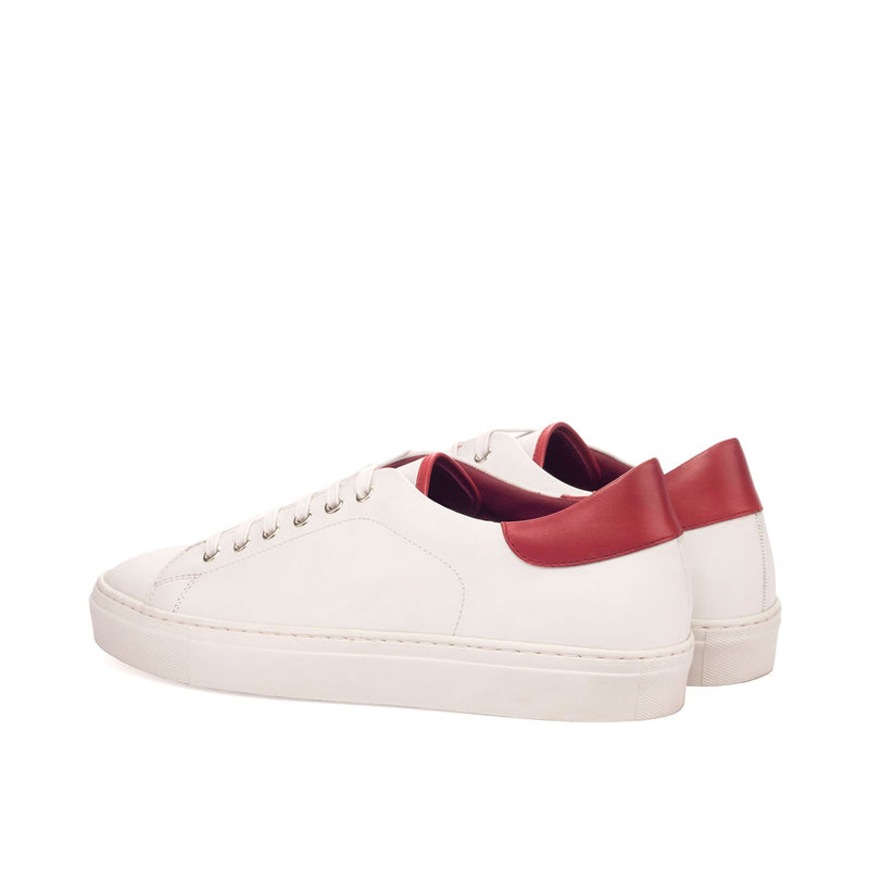 Ambrogio 3386 Bespoke Men's Shoes White & Red Box Calf-Skin Leather Casual Sneakers (AMB1261)-AmbrogioShoes