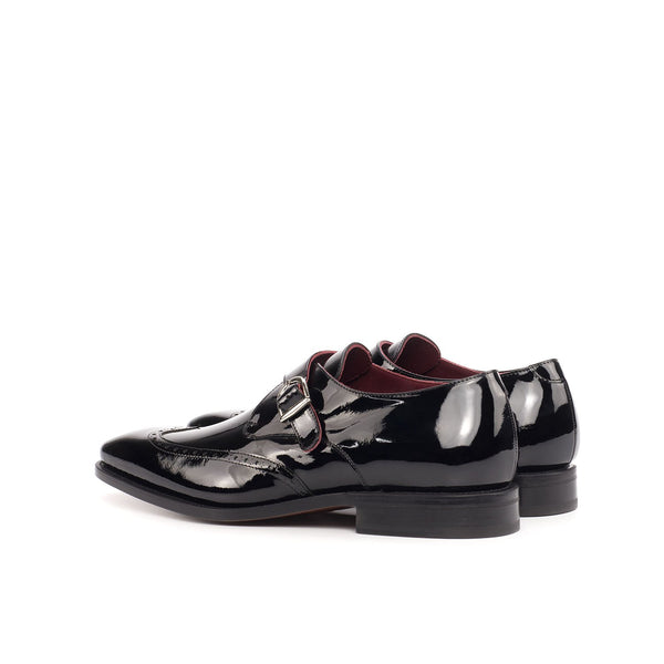 Ambrogio 4429 Bespoke Custom Men's Shoes Black Patent Leather Monk-Strap Loafers (AMB1729)-AmbrogioShoes