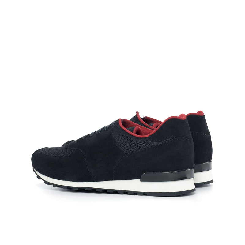 Ambrogio 4517 Bespoke Custom Men's Shoes Black Suede Leather Jogger Sneakers (AMB1854)-AmbrogioShoes