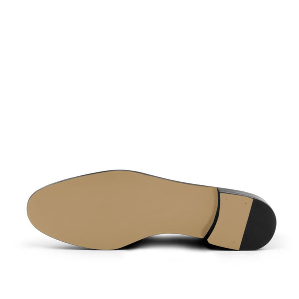 Ambrogio 1710 Bespoke Custom Men's Shoes Black Velvet Wellington Loafers (AMB1774)-AmbrogioShoes