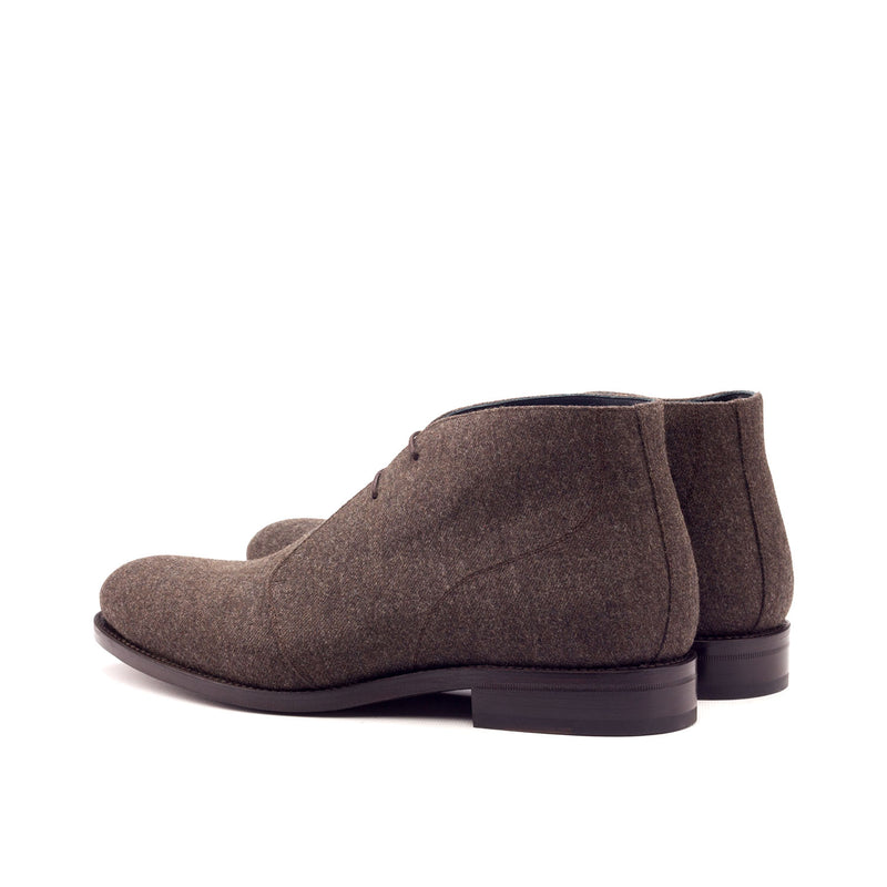 Ambrogio 3261 Bespoke Custom Men's Shoes Brown Flannel Fabric Chukka Boots (AMB1458)-AmbrogioShoes