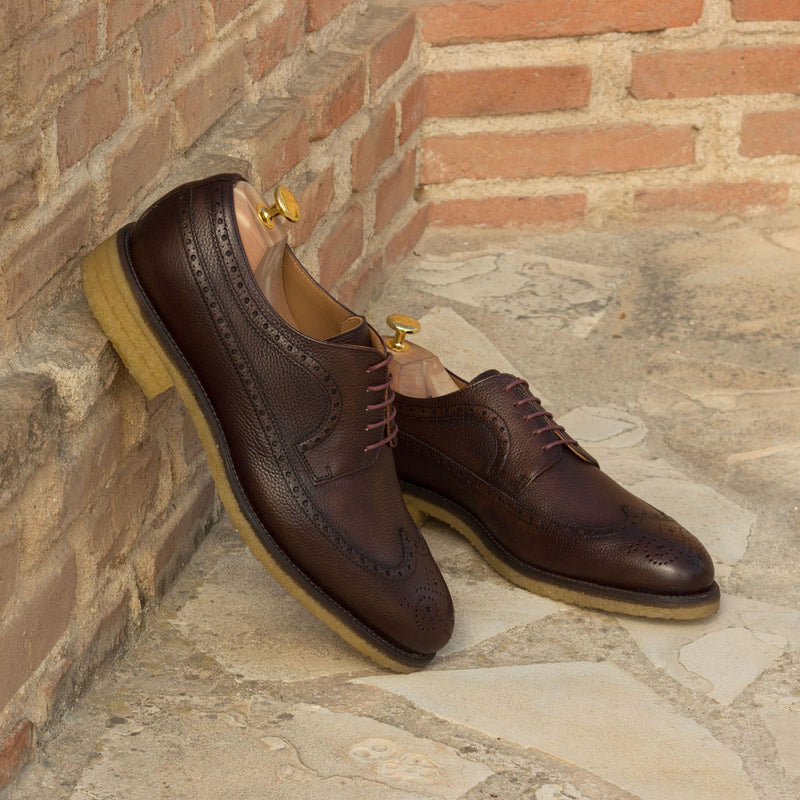 Ambrogio 2742 Bespoke Custom Men's Shoes Brown Full Grain Calf-Skin Leather Longwing Oxfords (AMB1719)-AmbrogioShoes
