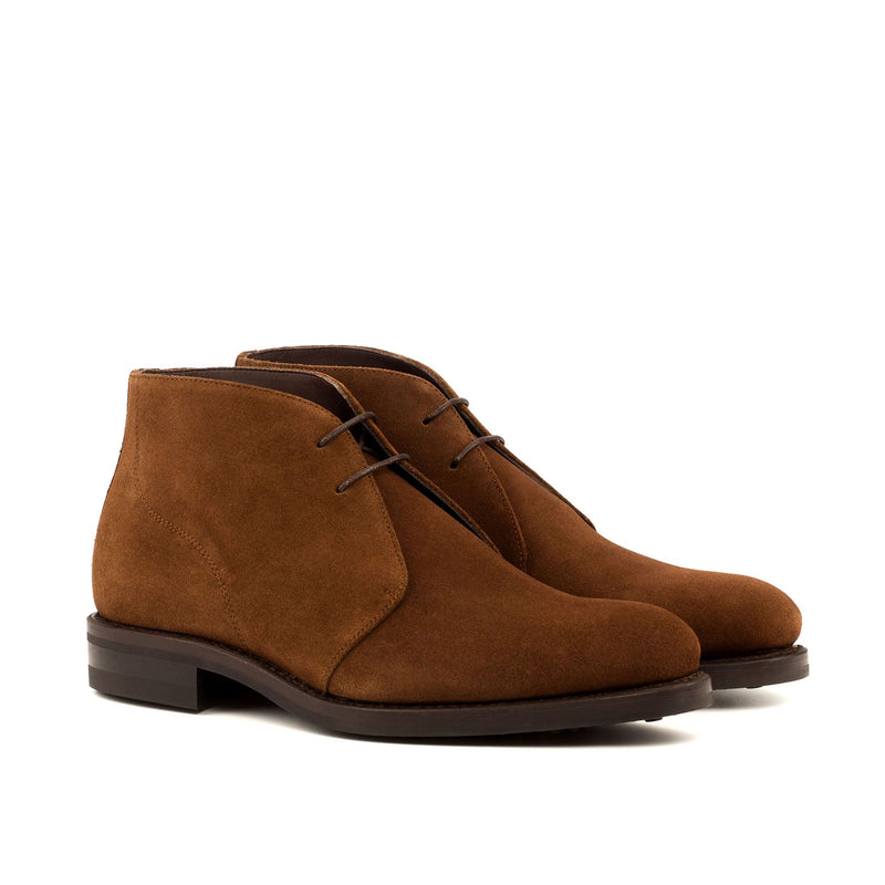 Ambrogio 3624 Bespoke Custom Men's Shoes Brown Suede Leather Chukka Boots (AMB1455)-AmbrogioShoes
