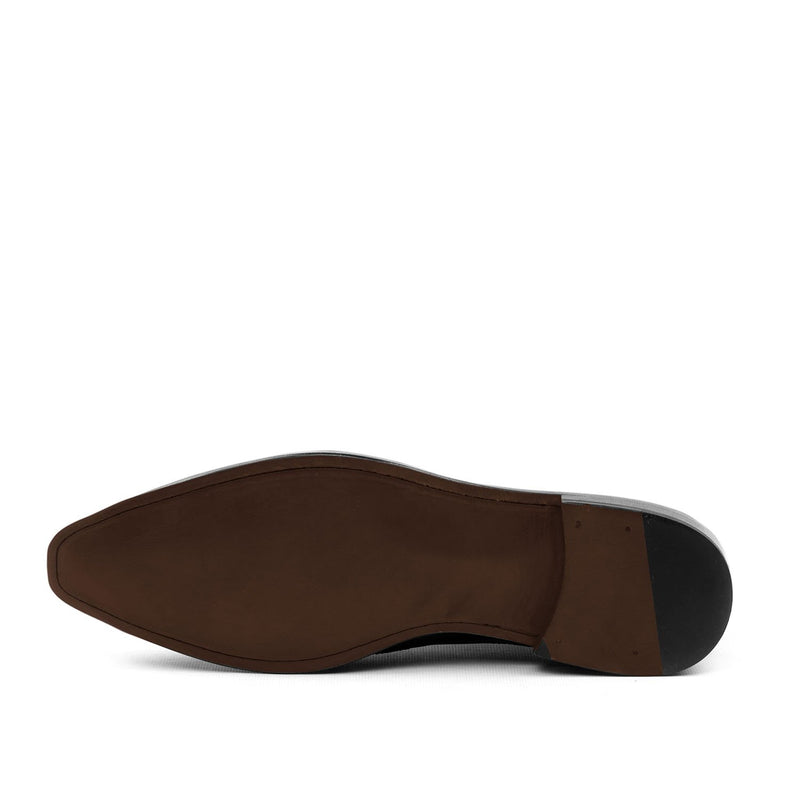Ambrogio 1865 Bespoke Custom Men's Shoes Burgundy & Wine Suede / Calf-Skin Leather Wingtip Oxfords (AMB1798)-AmbrogioShoes