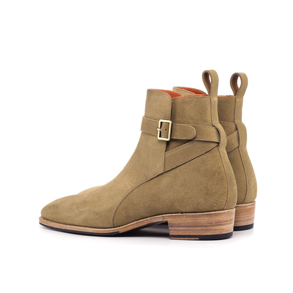 Ambrogio 4588 Bespoke Custom Men's Shoes Camel Suede Leather Jophpur Boots (AMB1754)-AmbrogioShoes