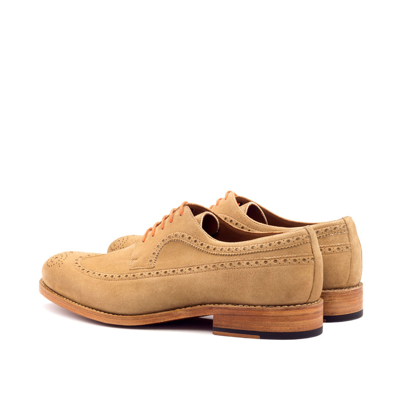 Ambrogio 3263 Bespoke Custom Men's Shoes Camel Suede Leather Longwing Oxfords (AMB1728)-AmbrogioShoes