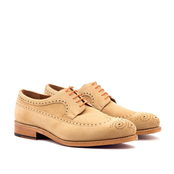 Ambrogio 3263 Bespoke Custom Men's Shoes Camel Suede Leather Longwing Oxfords (AMB1728)-AmbrogioShoes