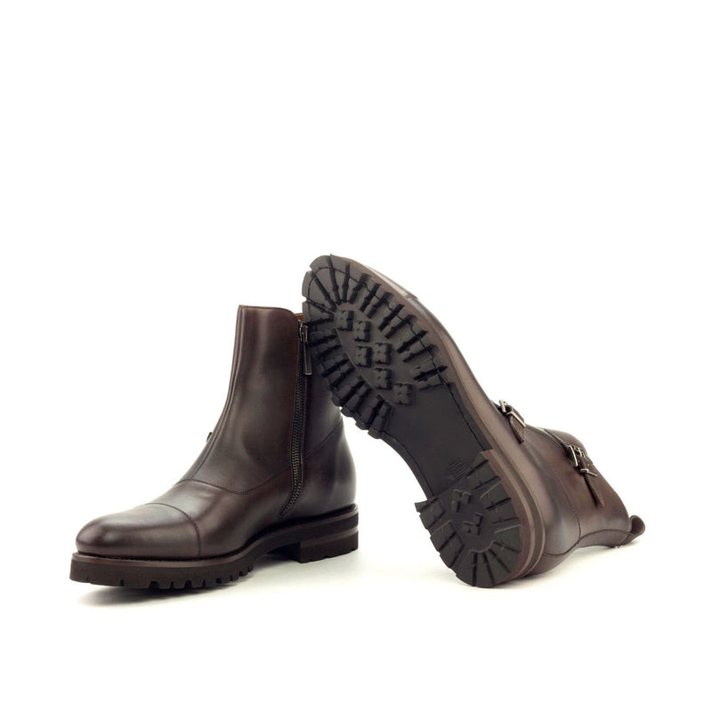Ambrogio 2962 Bespoke Custom Men's Shoes Dark Brown Calf-Skin Leather Octavian Boots (AMB1448)-AmbrogioShoes