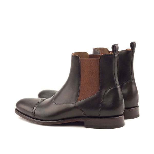 Ambrogio 2879 Bespoke Custom Men's Shoes Dark Brown Calf-Skin Leather Chelsea Boots (AMB1431)-AmbrogioShoes