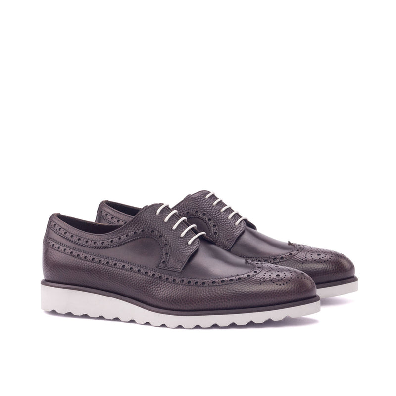 Ambrogio 3105 Bespoke Custom Men's Shoes Dark Brown Full Grain / Calf-Skin Leather Longwing Oxfords (AMB1724)-AmbrogioShoes