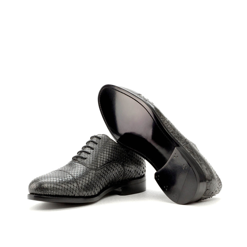 Ambrogio 3494 Bespoke Custom Men's Shoes Gray Exotic Snake-Skin Oxfords (AMB1398)-AmbrogioShoes