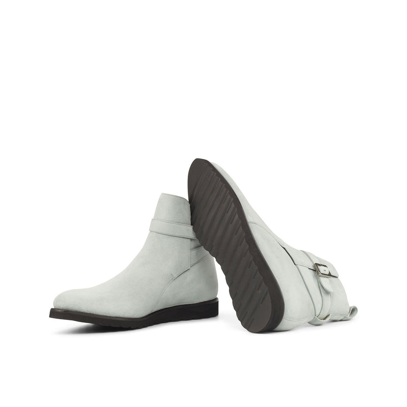 Ambrogio 4257 Bespoke Custom Men's Shoes Gray Suede Leather Jodhpur Boots (AMB1496)-AmbrogioShoes