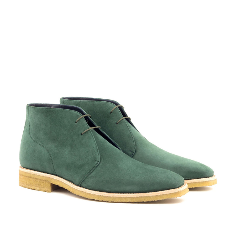 Ambrogio 2606 Bespoke Custom Men's Shoes Green Suede Leather Chukka Boots (AMB1342)-AmbrogioShoes