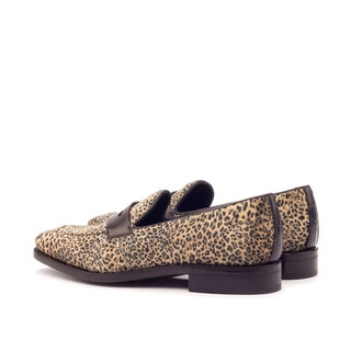 Ambrogio 3431 Bespoke Custom Men's Shoes Multi-Color Crocodile Print / Fabric / Calf-Skin Leather Penny Loafers (AMB1416)-AmbrogioShoes