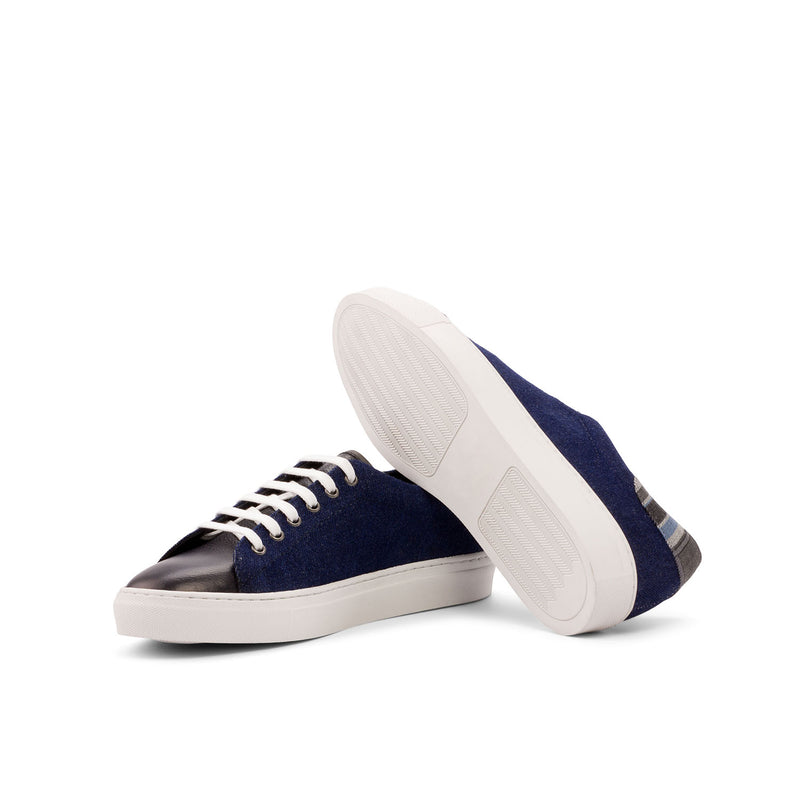 Ambrogio 3913 Bespoke Custom Men's Shoes Multi Color Fabric / Full Grain / Calf-Skin Leather Casual Sneakers (AMB1418)-AmbrogioShoes
