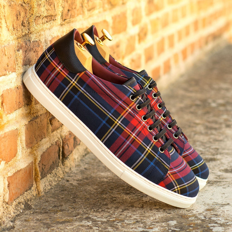 Ambrogio 4501 Bespoke Custom Men's Shoes Multi-Color Fabric & Full Grain Leather Casual Sneakers (AMB1830)-AmbrogioShoes