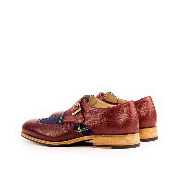 Ambrogio 4273 Bespoke Custom Men's Shoes Multi Color Fabric / Pebble Grain Calf-Skin Leather Brogue Oxfords (AMB1420)-AmbrogioShoes