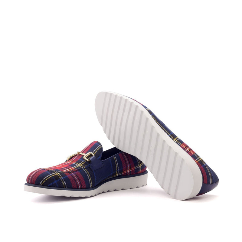 Ambrogio 3197 Bespoke Custom Men's Shoes Multi-Color Tartan Sartorial / Calf-Skin Leather Loafers (AMB1363)-AmbrogioShoes