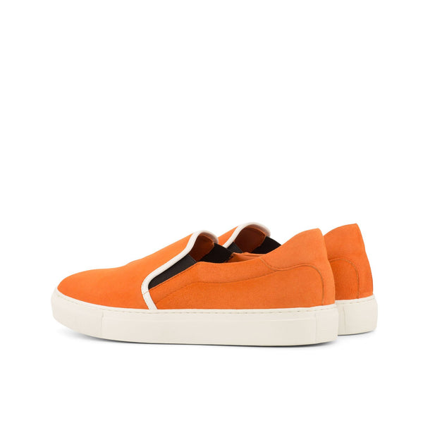 Ambrogio 4151 Bespoke Custom Men's Shoes Orange Suede Leather Slip-On Casual Sneakers (AMB1371)-AmbrogioShoes