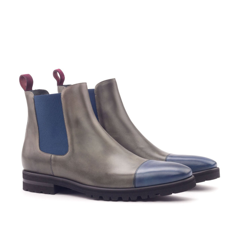 Ambrogio 3028 Bespoke Custom Men's Shoes Three Tone Suede / Calf-Skin Leather Chelsea Boots (AMB1541)-AmbrogioShoes