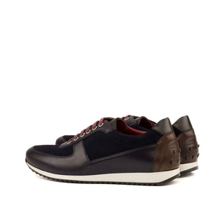 Ambrogio 3626 Bespoke Custom Men's Shoes Three-Tone Suede / Calf-Skin Leather Corsini Casual Sneakers (AMB1599)-AmbrogioShoes