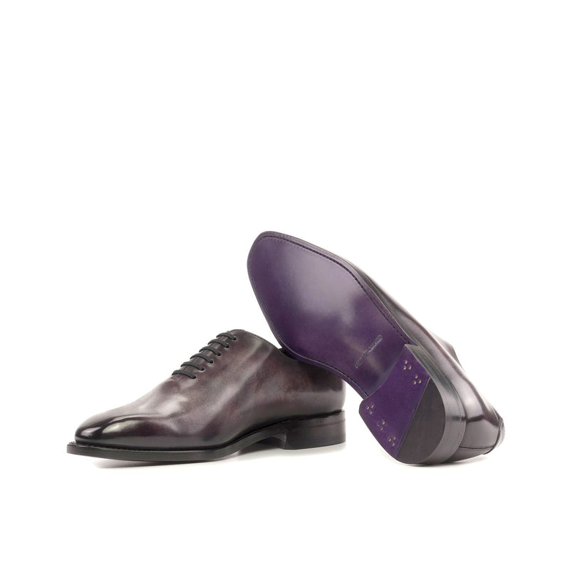 Ambrogio Bespoke Men's Shoes Aubergine Patina Leather Whole-cut Oxfords (AMB2367)-AmbrogioShoes