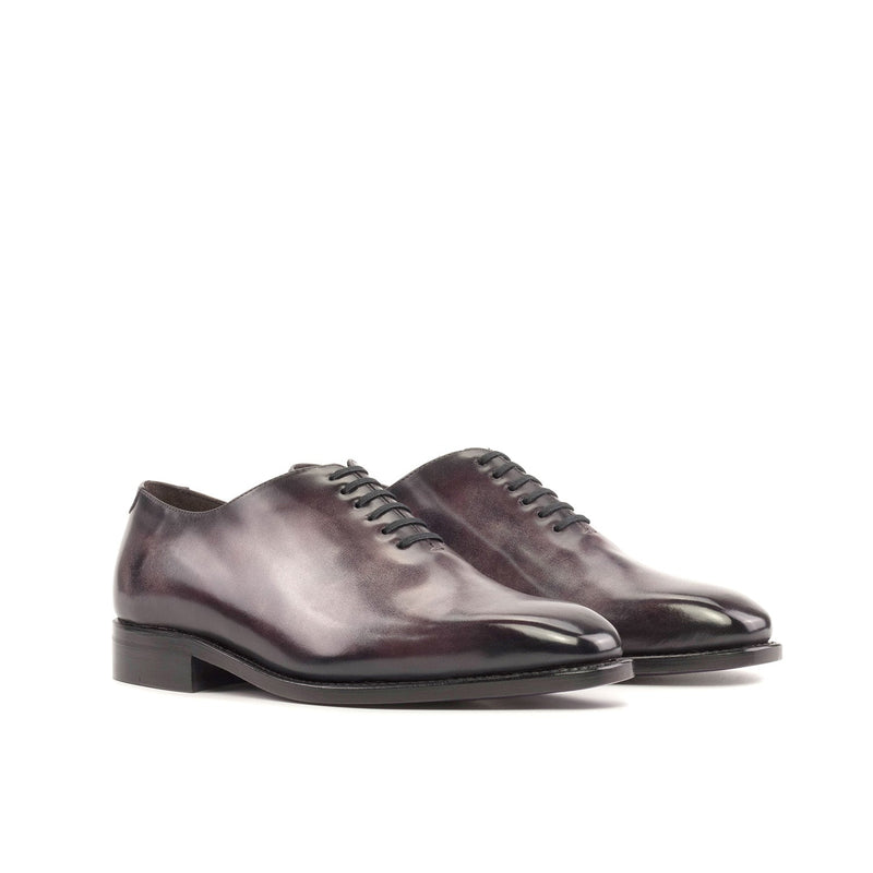 Ambrogio Bespoke Men's Shoes Aubergine Patina Leather Whole-cut Oxfords (AMB2367)-AmbrogioShoes