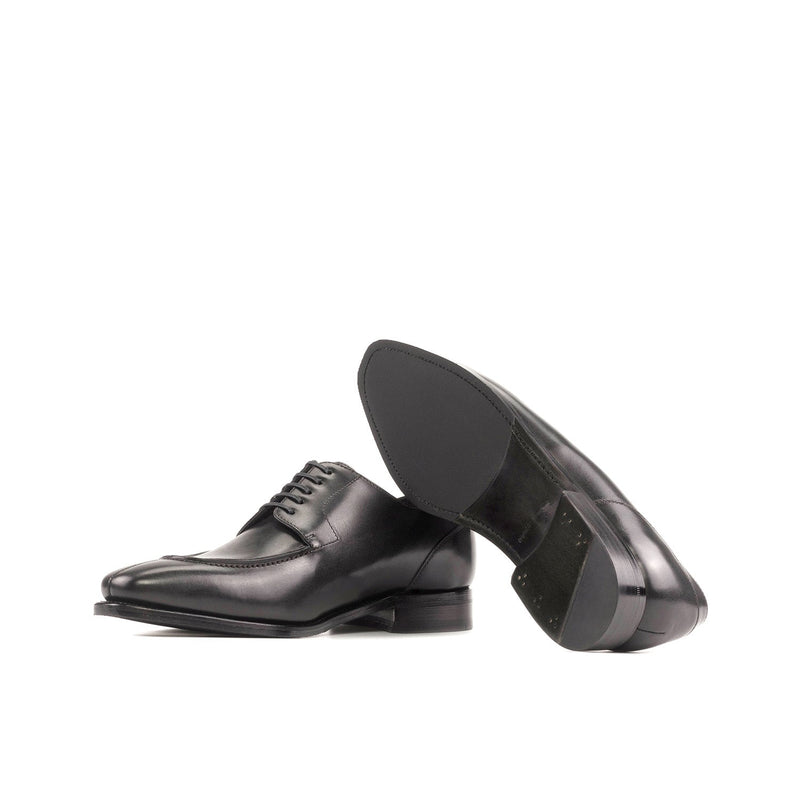 Ambrogio Bespoke Men's Shoes Black Calf-Skin Leather Derby Split-Toe Oxfords (AMB2370)-AmbrogioShoes