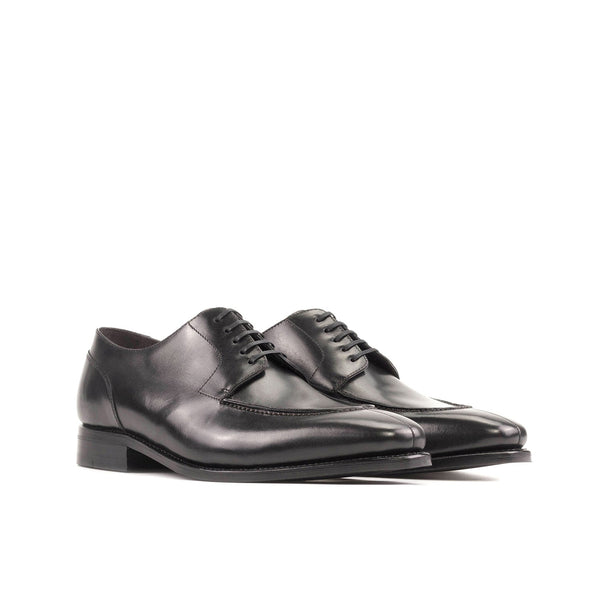 Ambrogio Bespoke Men's Shoes Black Calf-Skin Leather Derby Split-Toe Oxfords (AMB2370)-AmbrogioShoes