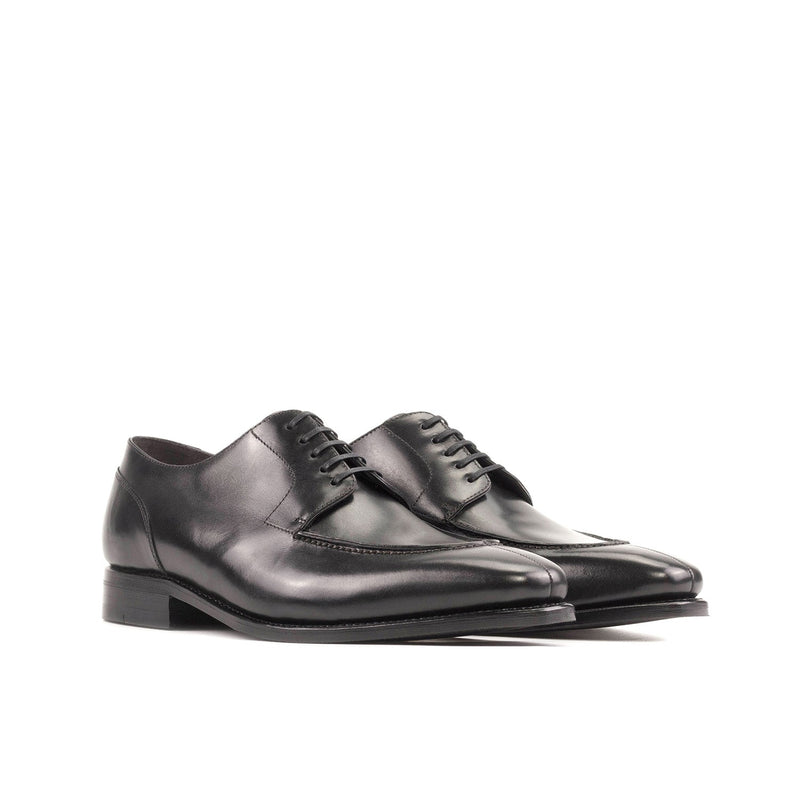 Ambrogio Bespoke Men's Shoes Black Calf-Skin Leather Derby Split
