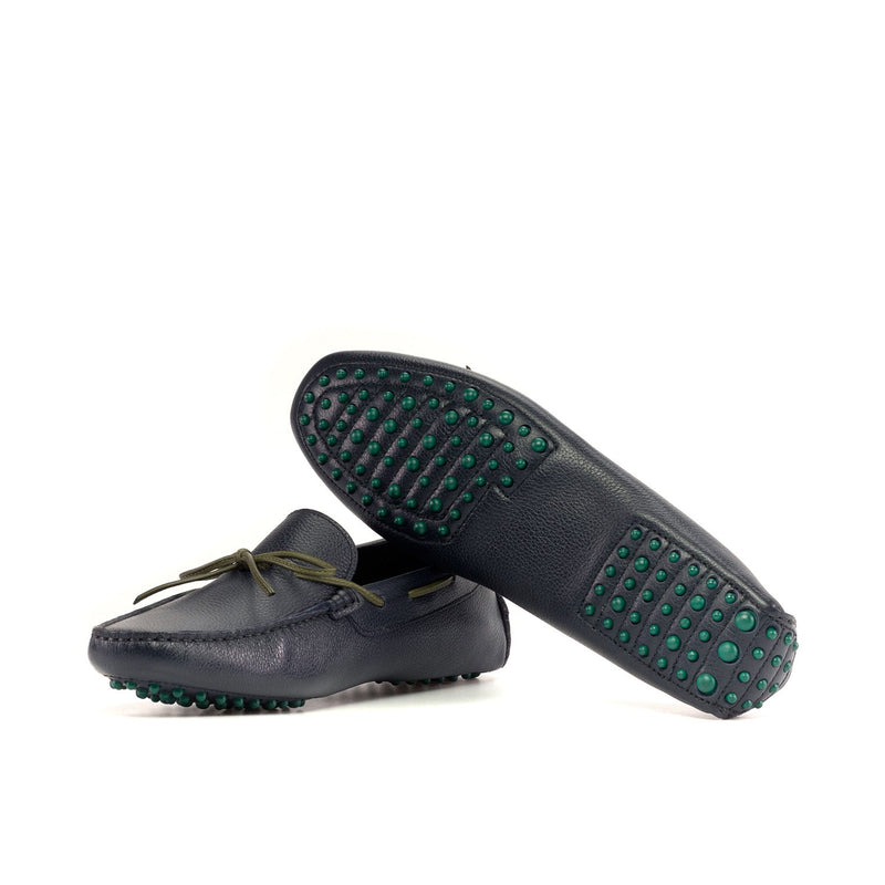 Ambrogio Bespoke Men's Shoes Black Full-Grain Leather Driver Loafers (AMB2394)-AmbrogioShoes