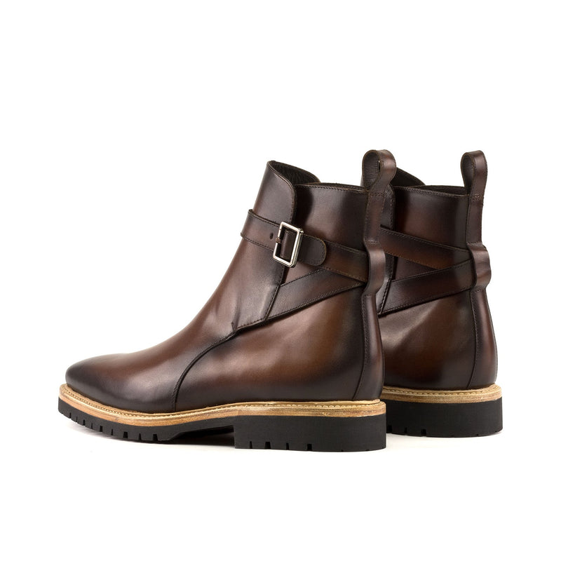 Ambrogio Bespoke Men's Shoes Brown Calf-Skin Leather Jodhpur Boots (AMB2358)-AmbrogioShoes
