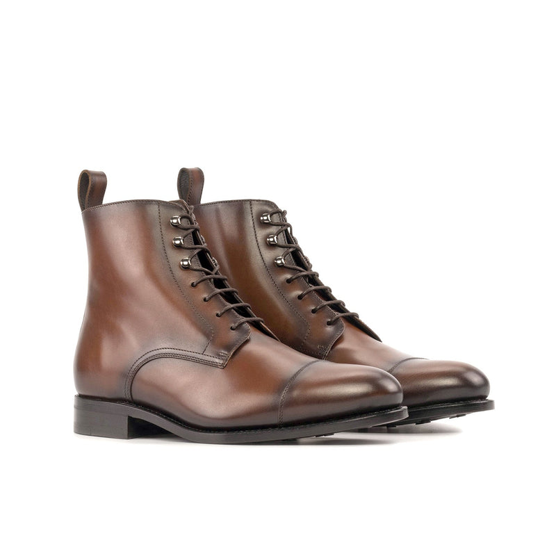 Ambrogio Bespoke Men's Shoes Brown Calf-Skin Leather Jumper Boots (AMB2407)-AmbrogioShoes