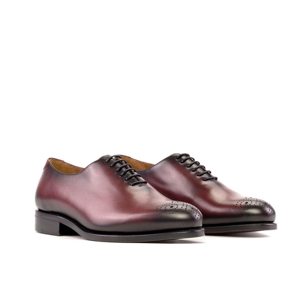 Ambrogio Bespoke Men's Shoes Burgundy Calf-Skin Leather Whole-cut Oxfords (AMB2278)-AmbrogioShoes