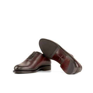 Ambrogio Bespoke Men's Shoes Burgundy Calf-Skin Leather Wholecut Oxfords (AMB2298)-AmbrogioShoes