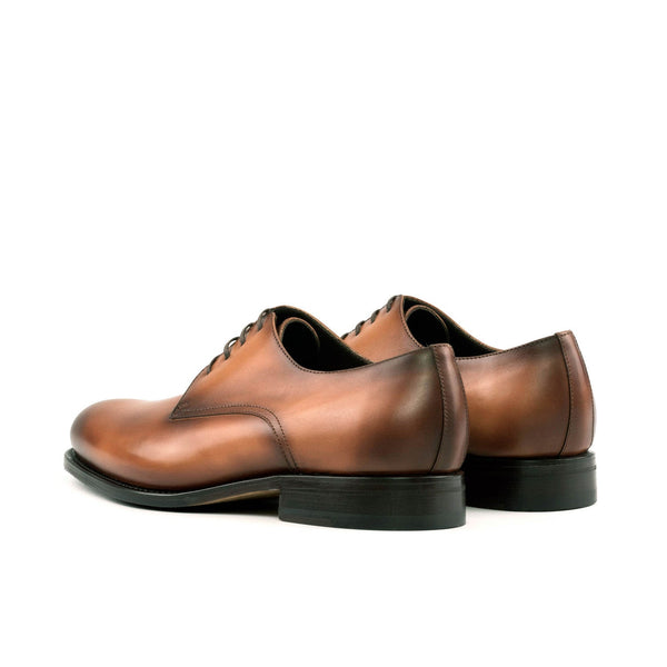 Ambrogio Bespoke Men's Shoes Cognac Calf-Skin Leather Derby Oxfords (AMB2330)-AmbrogioShoes
