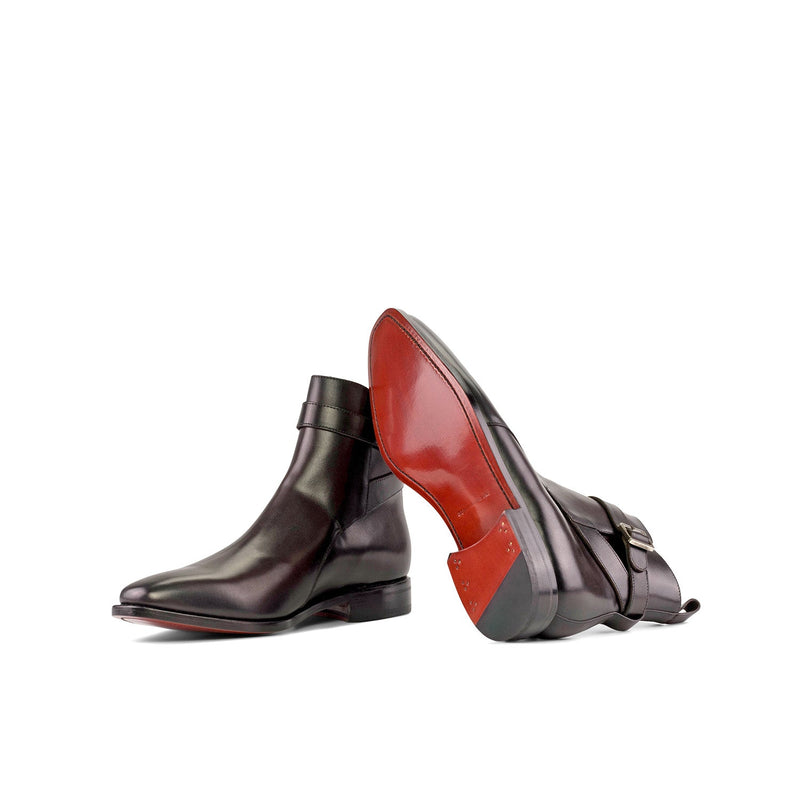 Ambrogio Bespoke Men's Shoes Dark Brown Calf-Skin Leather Jodhpur Boots (AMB2309)-AmbrogioShoes