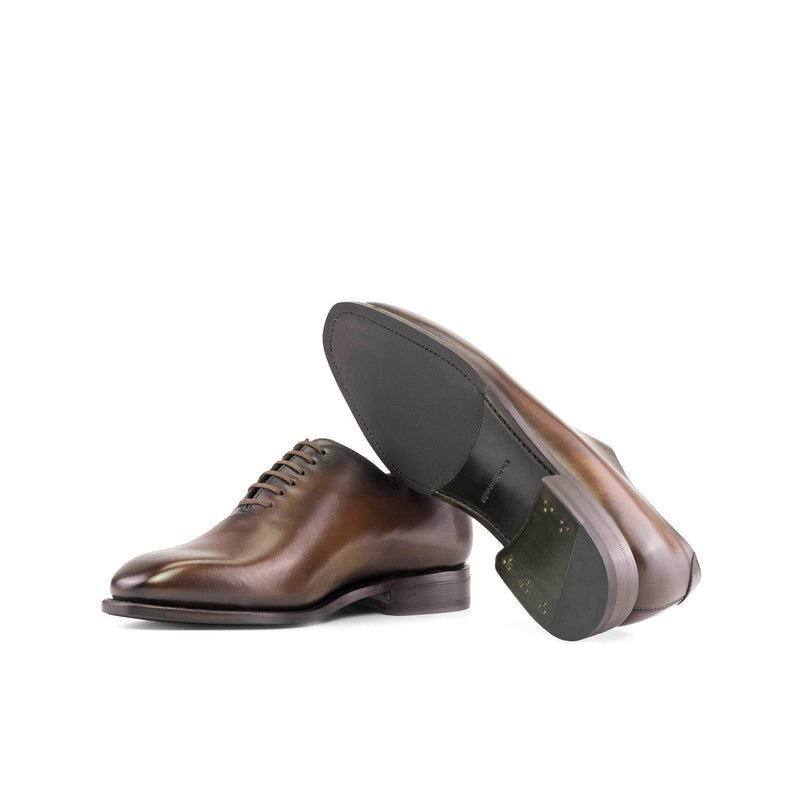 Ambrogio Bespoke Men's Shoes Dark Brown Calf-Skin Leather Whole-cut Oxfords (AMB2363)-AmbrogioShoes