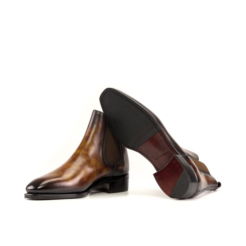 Ambrogio Bespoke Men's Shoes Fire Patina Leather Chelsea Boots (AMB2414)-AmbrogioShoes