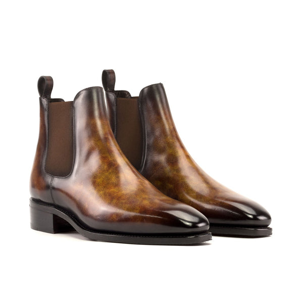 Ambrogio Bespoke Men's Shoes Fire Patina Leather Chelsea Boots (AMB2414)-AmbrogioShoes