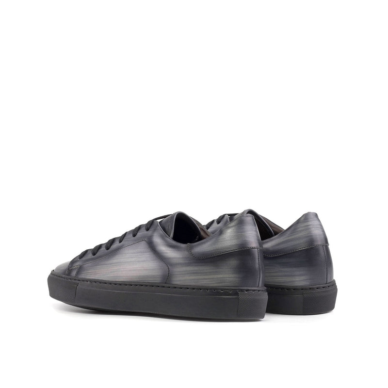 Ambrogio Bespoke Men's Shoes Gray Patina Leather Trainer Sneakers (AMB2398)-AmbrogioShoes