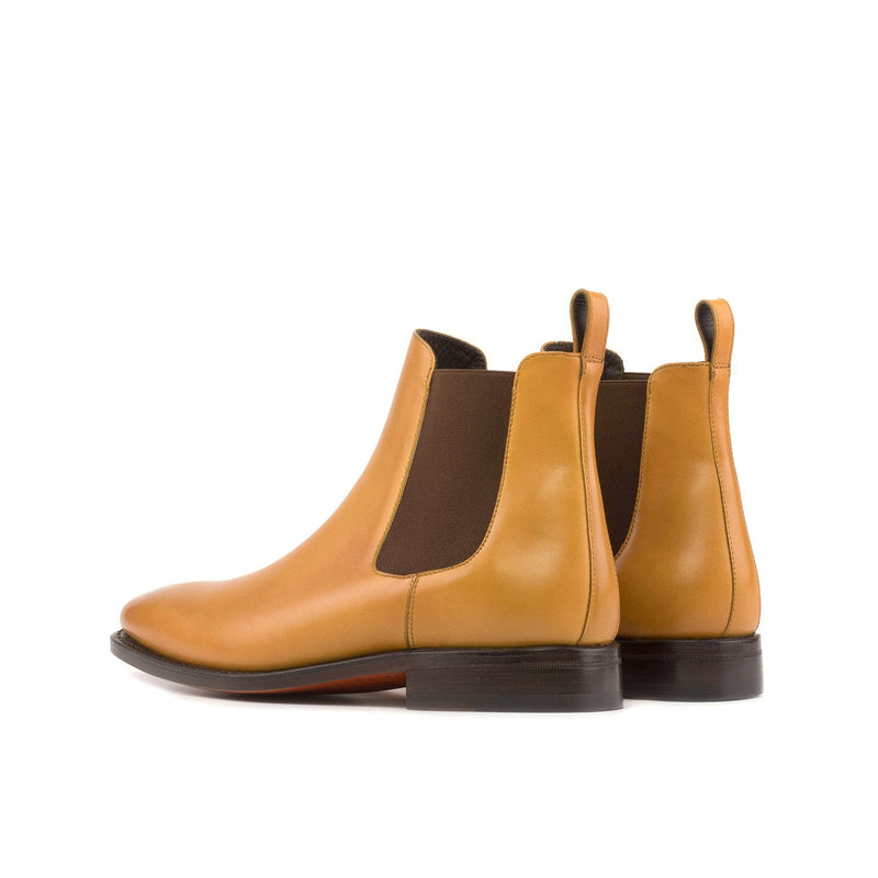 Ambrogio Bespoke Men's Shoes Mustard Calf-Skin Leather Chelsea Boots (AMB2405)-AmbrogioShoes