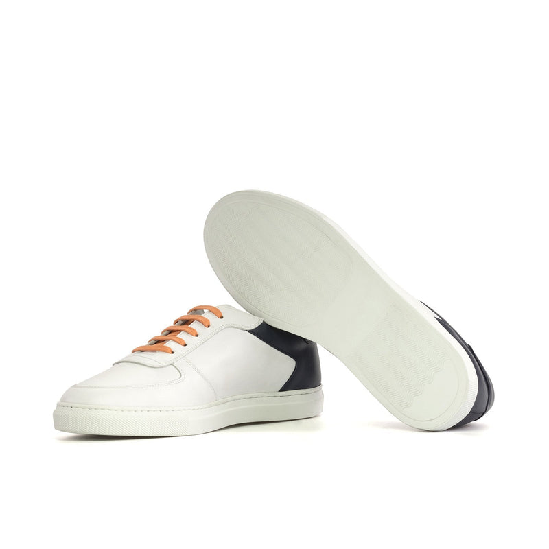 Ambrogio Bespoke Men's Shoes Navy & White Nappa Leather Low-Top Sneakers (AMB2377)-AmbrogioShoes