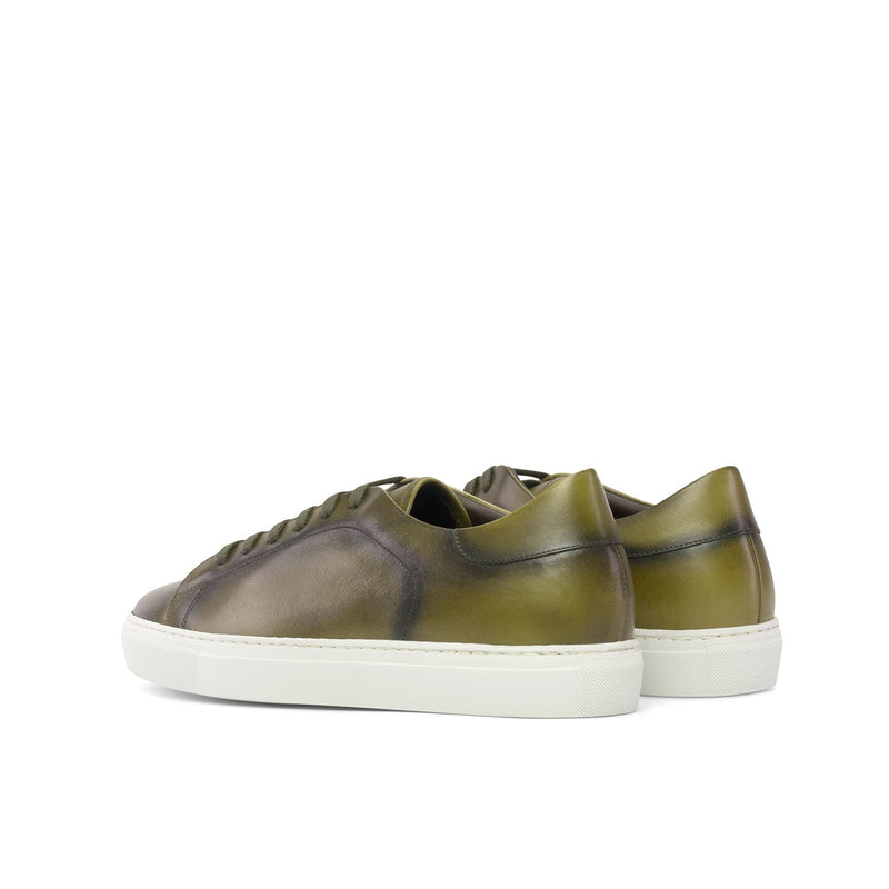 Ambrogio Bespoke Men's Shoes Olive Calf-Skin Leather Casual Sneakers (AMB2371)-AmbrogioShoes
