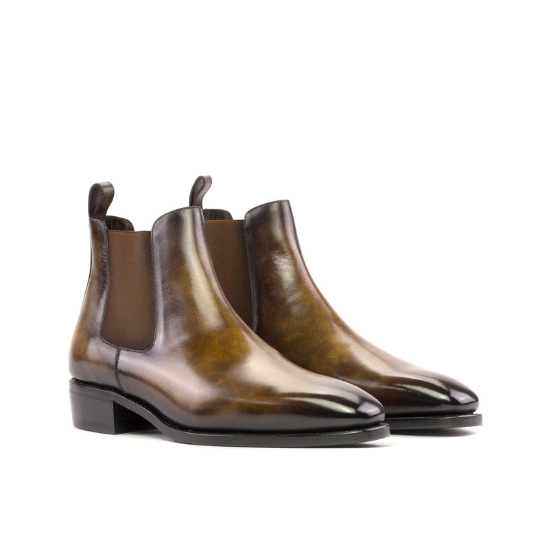 Ambrogio Bespoke Men's Shoes Tobacco Patina Leather Chelsea Boots (AMB2320)-AmbrogioShoes