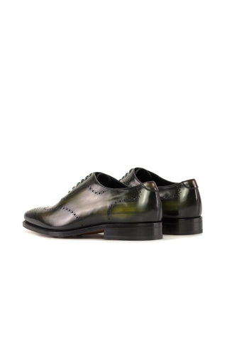 Ambrogio Bespoke Olive Patina Leather Whole-cut Oxfords (AMB2423)-AmbrogioShoes
