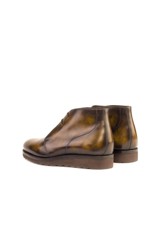 Ambrogio Bespoke Tobacco Patina Leather Chukka Boots (AMB2286)-AmbrogioShoes