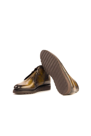 Ambrogio Bespoke Tobacco Patina Leather Chukka Boots (AMB2286)-AmbrogioShoes