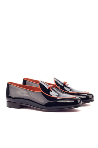 Ambrogio Black Patent Belgian Loafers (AMB1769)-AmbrogioShoes